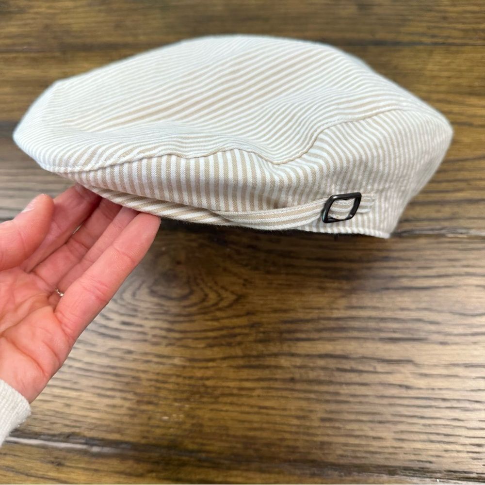 Janie and Jack 6/8 Tan Seersucker Cap